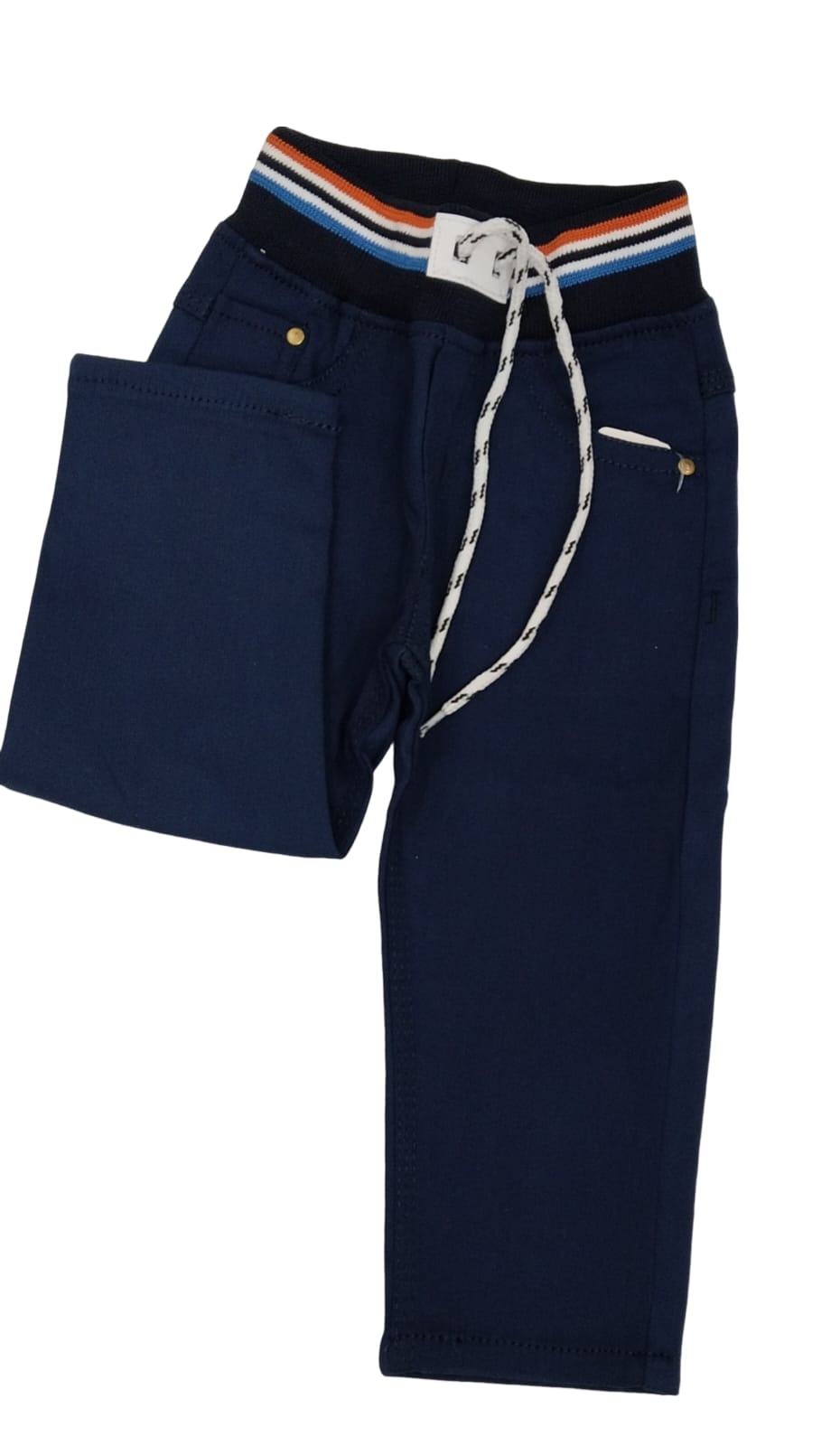 Boys Stretch Pant with Elastic Waist-Dark Blue