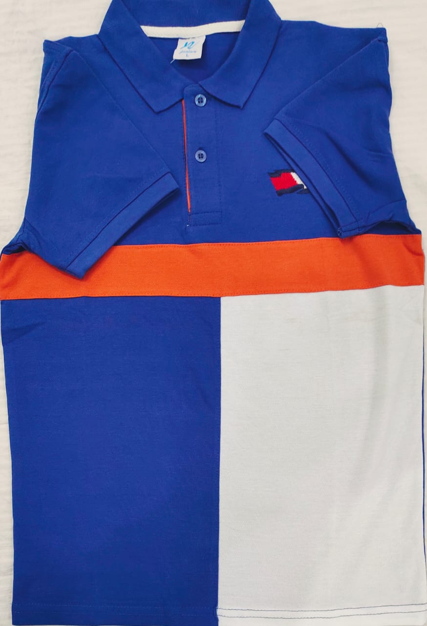 Boys Cotton Jersey T-Shirt-Blue With White Combo