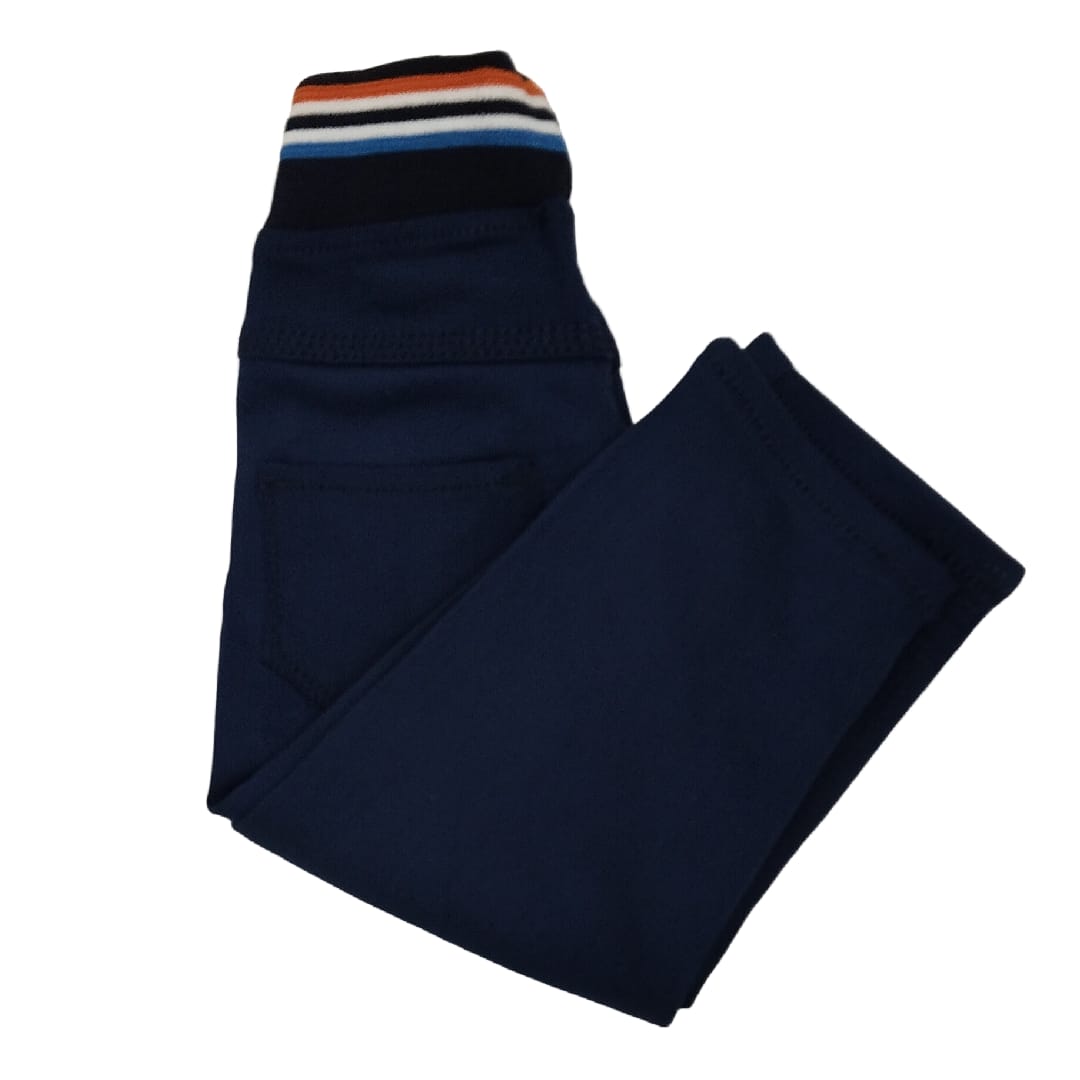 Boys Stretch Pant with Elastic Waist-Dark Blue